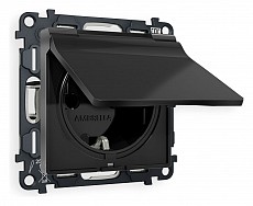 Розетка с заземлением и со шторкой, без рамки с крышкой Ambrella Volt ALFA MA808010 500_191_2307074