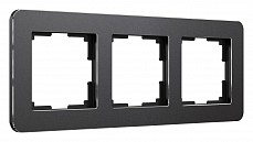 Рамка на 3 поста Werkel Platinum (черный алюминий) W0032608 500_191_2296934