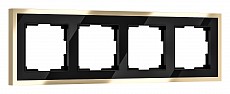 Рамка на 4 поста Werkel Baguette (черный/латунь) W0042852 500_191_2296996