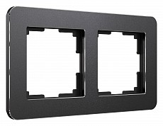 Рамка на 2 поста Werkel Platinum (черный алюминий) W0022608 500_191_2296937