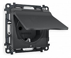 Розетка с заземлением и со шторкой, без рамки с крышкой Ambrella Volt ALFA MA908010 500_191_2307104