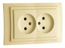 Розетка двойная Mono Electric Larissa 103-171705-121 500_191_2301743