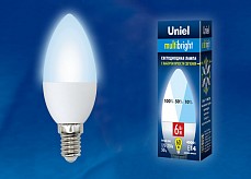 Лампа светодиодная Uniel C37 E14 6Вт 4000K UL-00002374 500_191_2257150