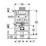 111.003.00.2 Инсталляция Geberit Duofix для подвесного унитаза, 82 см, со смывным бачком скрытого монтажа Omega 12 см 250_100_2734983