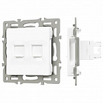 Розетка двойная RJ-12 и Ethernet RJ-45, без рамки Arlight SCT 045336 250_100_Array