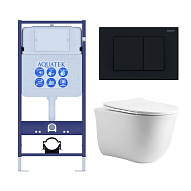Set AQUATEK КЛАССИК cm (рама AQUATEK Standard INS-0000012 с звукоиз.прокладкой+крепеж KKI-0000002+кнопкаKDI-0000012+унитаз КЛАССИК AQ1112-00 с крышкой 500_191_3226836