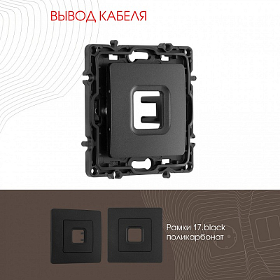 Розетка для вывод кабеля без рамки Arte Milano am-217 217.49-1.black 400_400_2167937