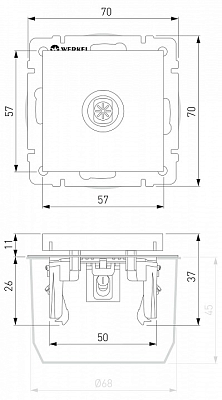 ТВ-розетка оконечная без рамки Werkel  W1183006 400_400_2887838