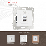 Розетка USB, без рамки Arte Milano am-203 203.46-1.white 250_100_2166729