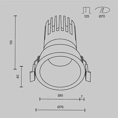 Встраиваемый светильник Technical DL118-15W-2.7K-W 400_400_824620