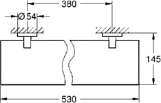 40799001 Essentials Полочка стеклянная, стекло/металл, L=530 мм 250_100_1440936