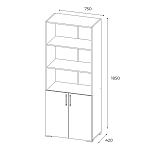 Стеллаж к столу компьютерному, венге/дуб молочный 250_100_1504263