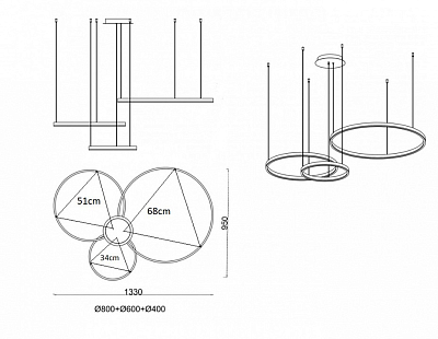 Подвесной светильник Kink Light Тор 08223,33P(3000K) 400_400_1842793