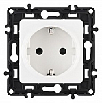 Розетка с заземлением и со шторкой, без рамки Arte Milano am-217 217.40-1.white 250_100_Array
