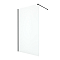AQ WIW 12020BL Душевая перегородка Walk in с держателем 1200x2000 профиль черный, стекло прозрачное