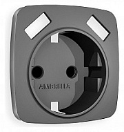 Накладка для розетки с заземлением и со шторками и 2хUSB type A Ambrella Volt OMEGA OP6590 500_191_2307787