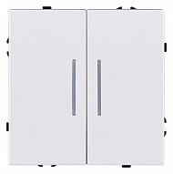 Выключатель проходной двухклавишный с подсветкой без рамки Kollinger Eclipse EC-011WG 500_191_3106877