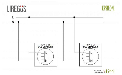 Розетка 2хUSB type A без рамки LIREGUS EPSILON 28-1136 400_400_2205016