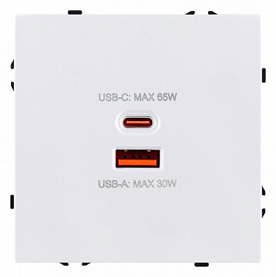 Розетка 2хUSB type A и C без рамки Kollinger Eclipse EC-024WH 400_400_3118762