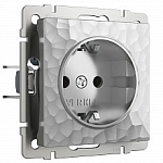 Розетка с заземлением, без рамки Werkel Hammer серебряный W1271006 250_100_Array
