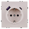 Розетка с заземлением и со шторкой и 2хUSB type A и C, без рамки Kollinger Eclipse EC-016CM 100_100_3118884