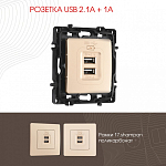 Розетка USB, без рамки Arte Milano am-217 217.46-1.shampan 250_100_2167901