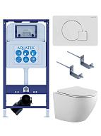 SET AQUATEK ЕВРОПА-066 4в1 (рама AQUATEK INS-0000025 +крепление KKI-0000002 +кнопка KDI-0000066 +унитаз AQ1901-00 +тонкое сиденье sc) 500_191_3232688