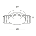 ST218.518.01 Св-к встр. Белый GU10 1*50W  IP20 D78xH30 165-265V Без ламп Встраиваемые светильники 250_100_2953995