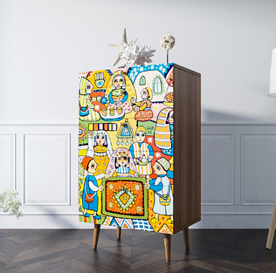 Комод высокий "Berber" 1 принт арт BB10/Print_01 400_400_1930564