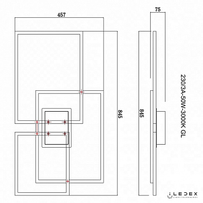 Потолочная люстра iLedex Grace 230/3A-50W-3000K GL 400_400_1990876