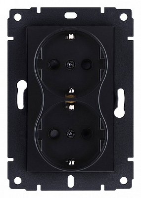 Розетка двойная с заземлением, без рамки Kollinger  REA-032BM 400_400_3123449