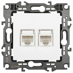 Розетка двойная Ethernet RJ-45 без рамки Эра Эра 12 12-3108-01М 250_100_2395275