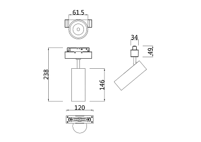 Трековый светильник Technical TR019-2-15W4K-W 400_400_2211087