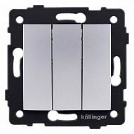 Выключатель трехклавишный без рамки Kollinger  REA-R-012GY 500_191_3123813