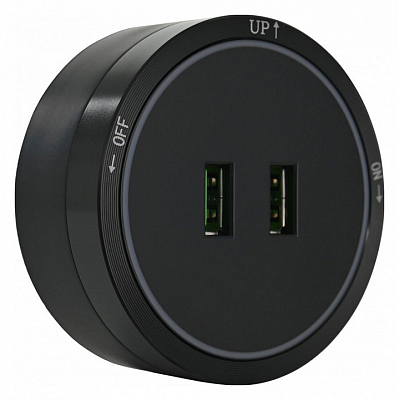 Розетка 2xUSB на треке Arte Milano Am-track-sockets 380066TS LED/USBx2 Black 400_400_2165038