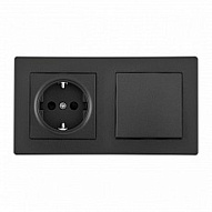 Блок с розеткой и выключателем Arte Milano SET06-2 SET06-2-30-1-40-1 black 500_191_2305955
