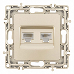 Розетка двойная RJ-11 и Ethernet RJ-45, без рамки Arte Milano am-217 217.44-1.shampan 250_100_2167838