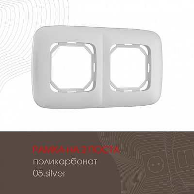 Рамка на 2 поста Arte Milano am-505.05 505.05-2.silver 400_400_2181868