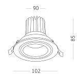 ST705.538.10 Св-к встр. Белый LED 1*10W 3000K 750Lm Ra>90 38° IP20 D102xH85 170-240V Встраиваемые светильники 250_100_2952920