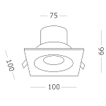 ST259.448.10 Св-к встр. Черный LED 1*10W 4000K 700Lm Ra>90 60° IP44 L100xW100xH66 85-265V Встраиваемые светильники 250_100_2948538