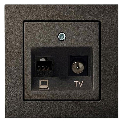 ТВ-розетка и розетка Ethernet RJ-45 без рамки LIREGUS EPSILON 28-113 400_400_2205064