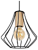 Подвесной светильник Imex MD.9050 MD.9050-1-P-BK+WOOD 100_100_3114144