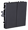 Выключатель проходной двухклавишный без рамки Kollinger Eclipse EC-005BK 100_100_3106830