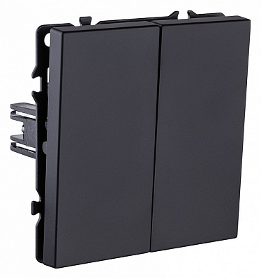 Выключатель проходной двухклавишный без рамки Kollinger Eclipse EC-005BK 400_400_3106830