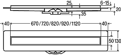 753221 Advantix Basic Set душевой лоток (нерж.сталь) 900 мм в комп. с сифоном 0.5 л/сек, ножками, дизайн решеткой под плитку ER13 мод. 4983.20 250_100_2731627