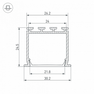 Профиль встраиваемый Arlight PLS-LOCK-H25-FS-2000 ANOD 016446 400_400_1887094