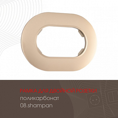 Рамка для двойной розетки Arte Milano am-502.08 502.08-double.shampan 400_400_2168329
