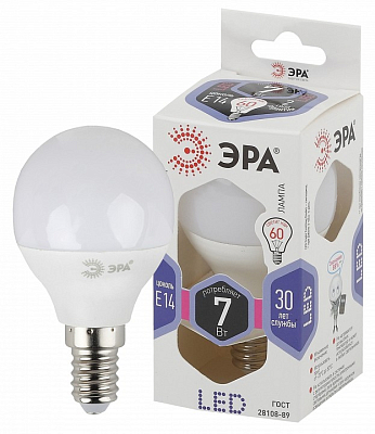 Лампа светодиодная Эра Стандарт E14 7Вт 6000K LED P45-7W-860-E14 400_400_2473868