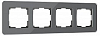 Рамка на 4 поста Werkel Elite (графит, стекло) W0042440 100_100_2296875