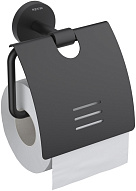 AQ4609MB БЕТТА бумагодержатель с крышкой, матовый черный 500_191_3225888